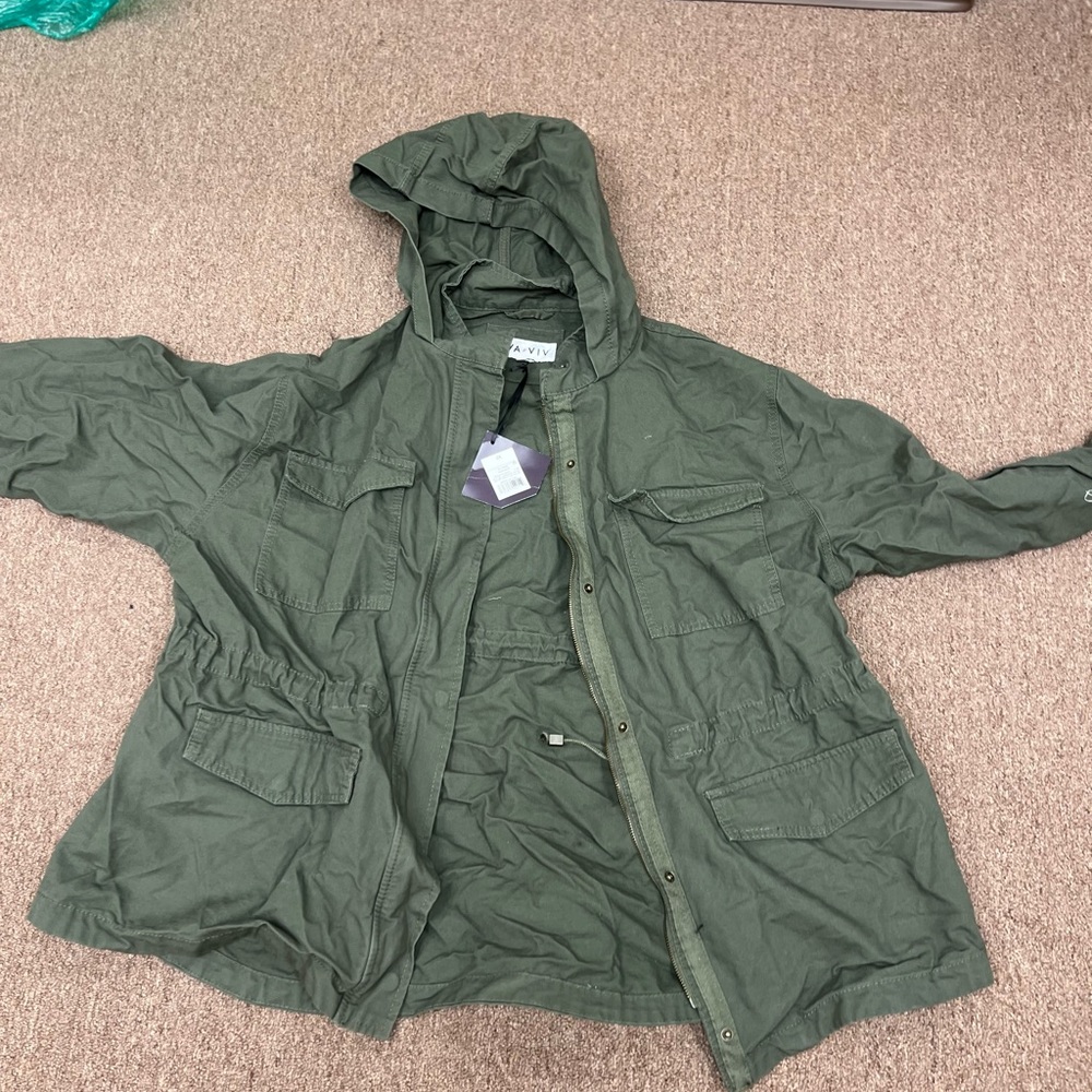 Olive Green Zip-Up Jacket